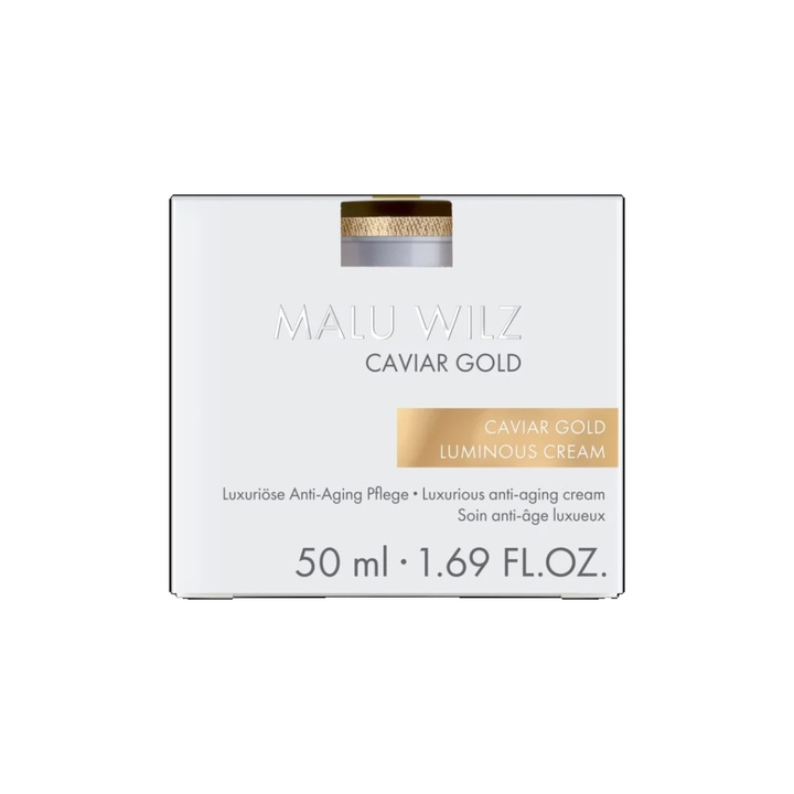 Rezerva crema de fata cu extract de caviar si aur pur, MALU WILZ, Refill Caviar Gold Luminous Cream, ingrijire intensiva anti-ageing de lux, 50 ml