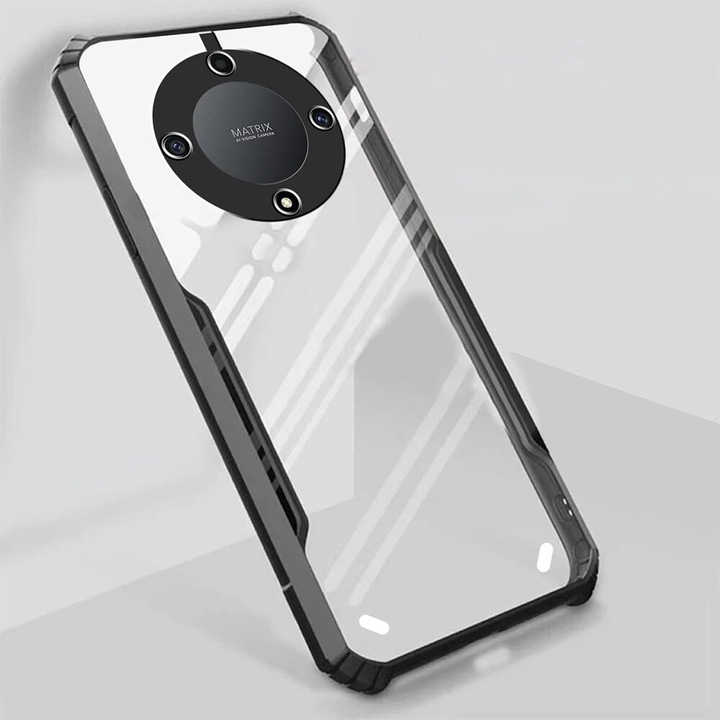 Husa ERBORD pentru Honor Magic 6 Lite 5G, AntiDrop Hybrid, protectie suplimentara, negru/transparent