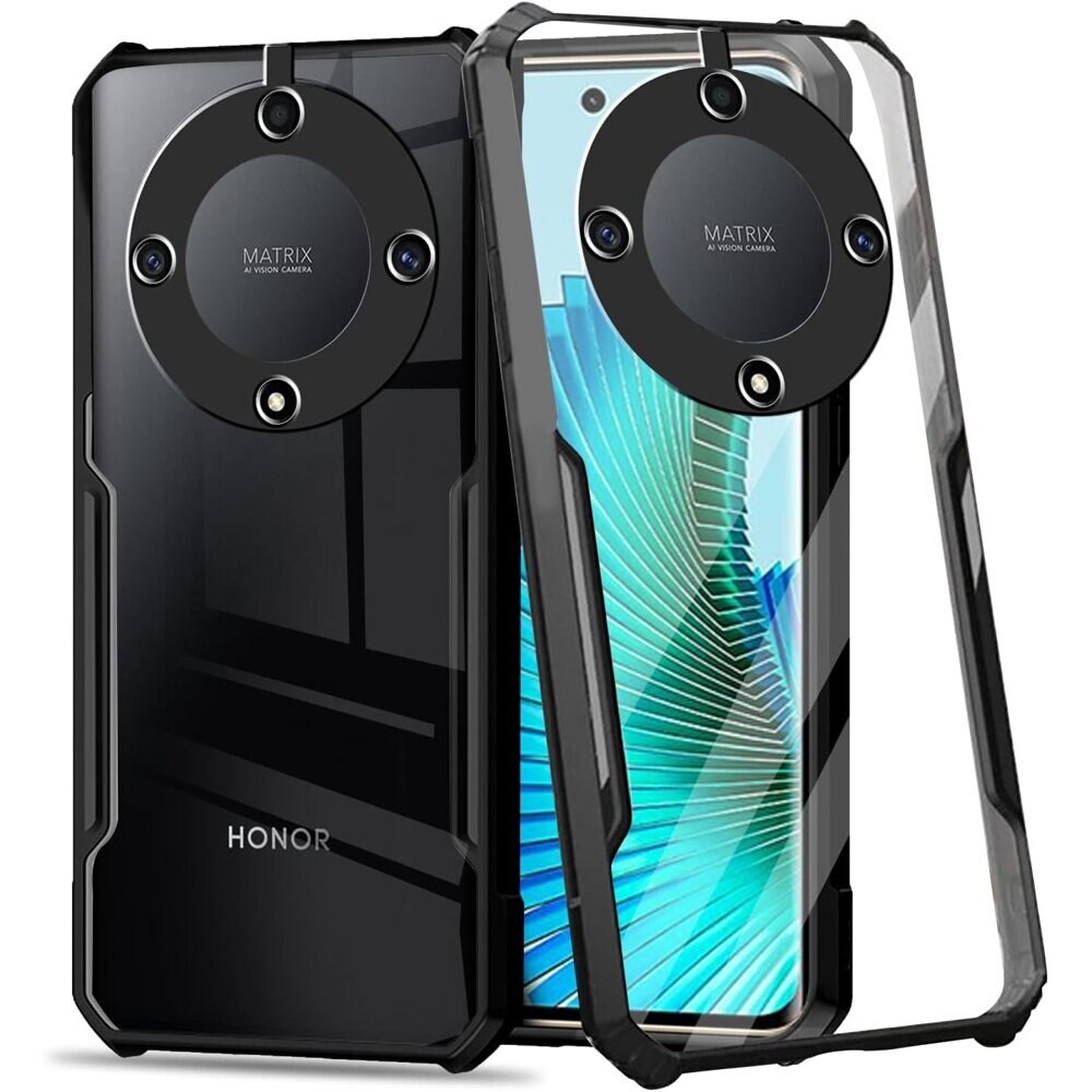 Husa ERBORD pentru Honor Magic 6 Lite 5G, AntiDrop Hybrid, protectie suplimentara, negru/transparent