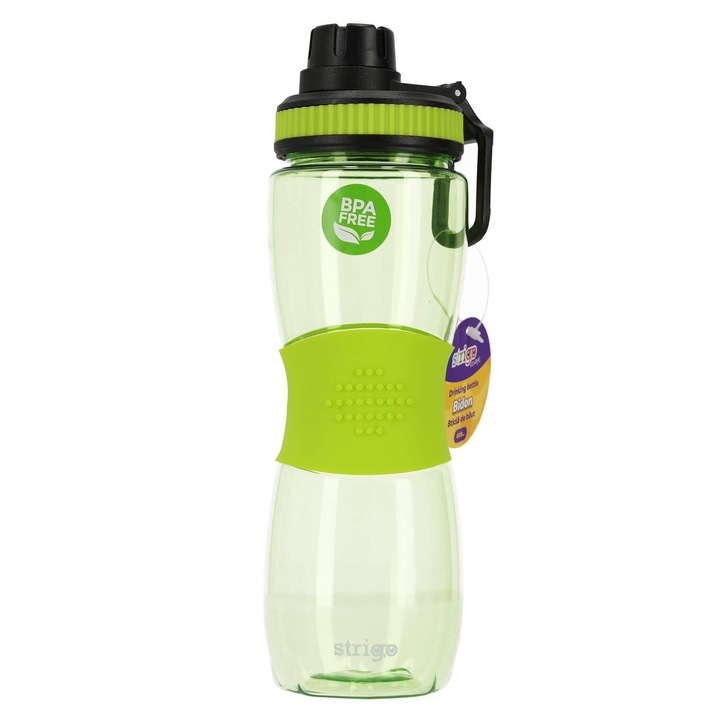 Sticlă Strigo, manson cauciuc, verde, 600ml