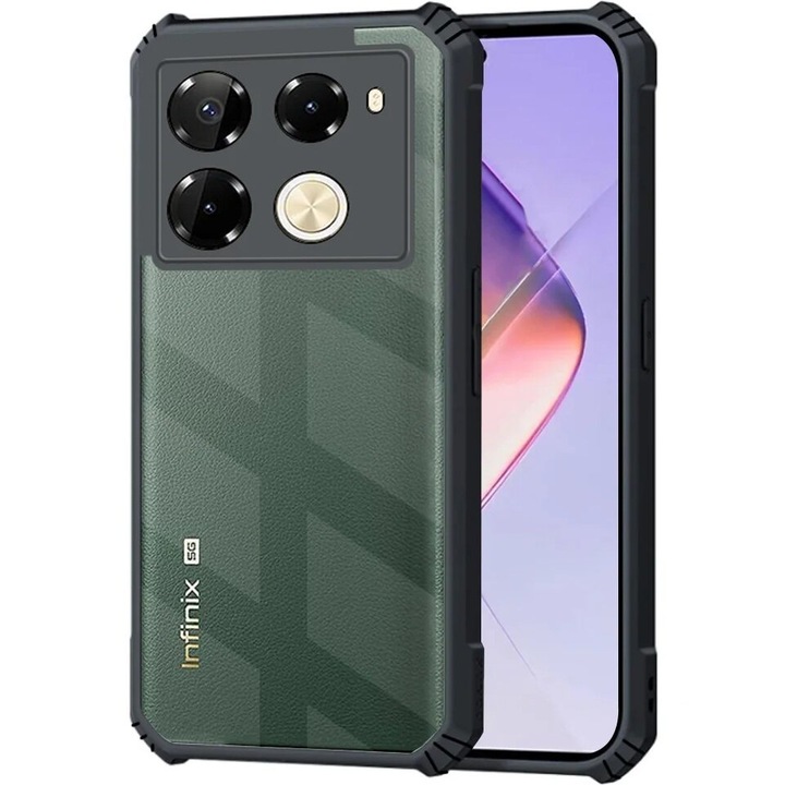 Husa de protectie pentru Infinix Note 40 Pro, XGSM, Policarbonat, Verde/Negru
