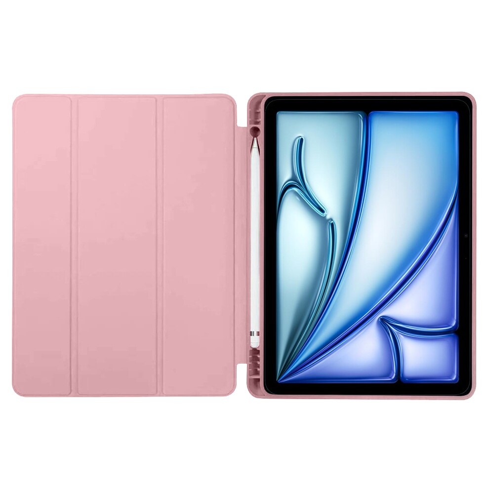 Husa tableta XGSM pentru iPad Pro 11 2024, tri-fold, cu suport pentru stylus, roz