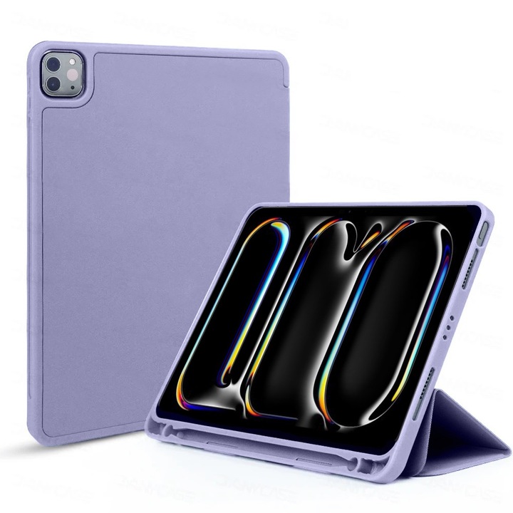 Husa tableta pentru Apple iPad Pro 13", XGSM, cu suport stylus, mov
