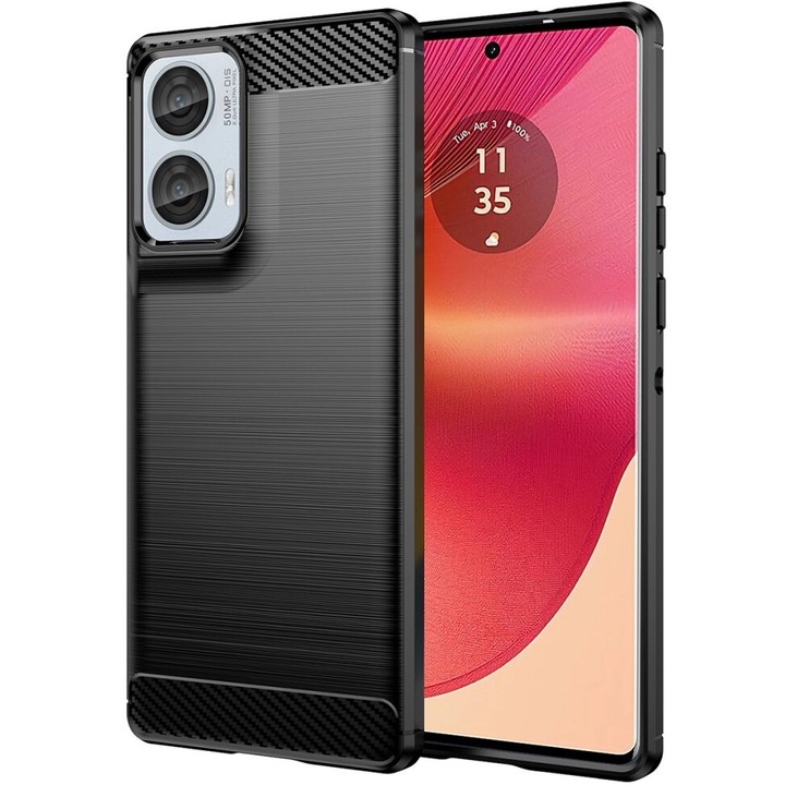 Калъф за телефон XGSM за Motorola Edge 50 Fusion 5G, Carbon, черен, TPU, висока защита