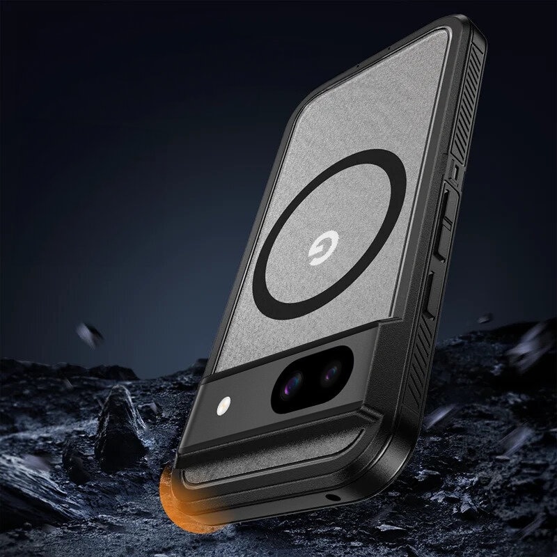 Husa pentru Google Pixel 8 Pro, ERBORD, transparenta/neagra, MagSafe, TPU