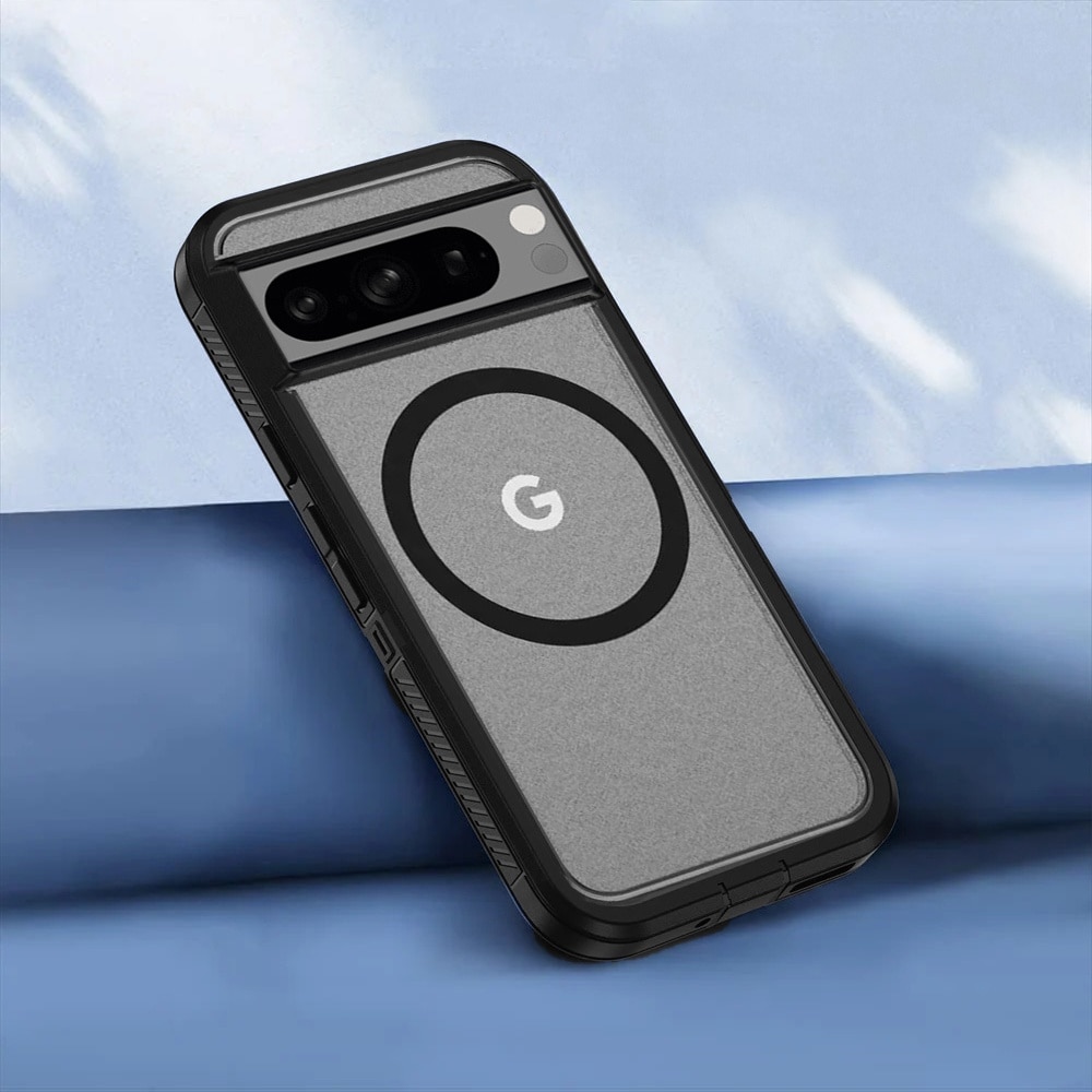 Husa pentru Google Pixel 8 Pro, ERBORD, transparenta/neagra, MagSafe, TPU