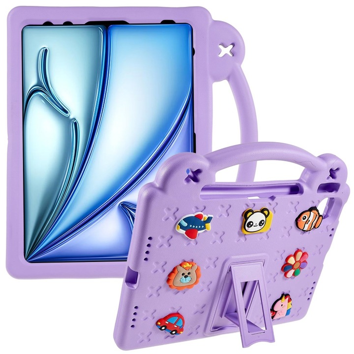 Husa pentru Apple iPad Air 11 2024, XGSM, EVA, cu suport, multicolor