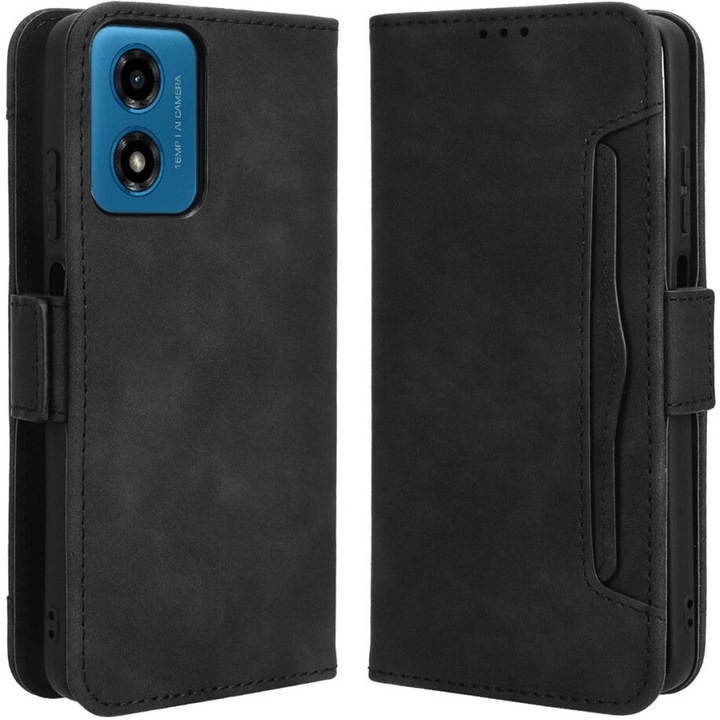 Husa telefon XGSM pentru Motorola Moto E14, ecologica, cu slot pentru carduri, neagra