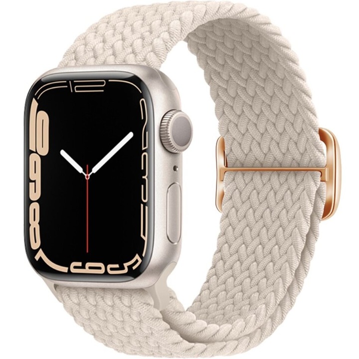 Pasek Nylon pentru Apple Watch Set 1/2/3/4/5/6/7/8/9/SE/Ultra/Ultra 2 42/44/45/49mm, Bej