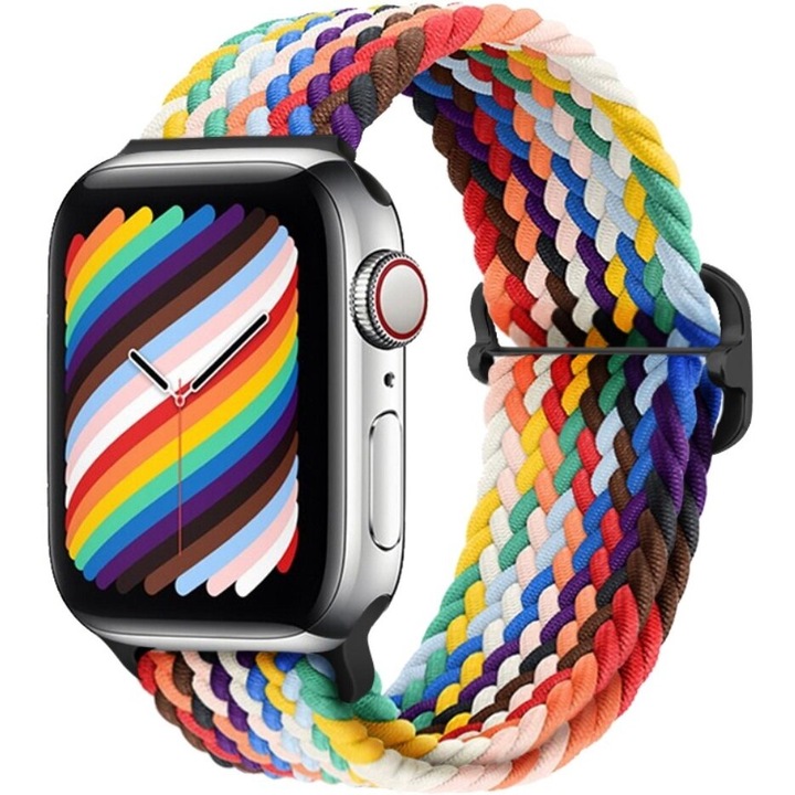 Curea pentru Apple Watch 1/2/3/4/5/6/7/8/9/SE/Ultra/Ultra 2, XGSM, Nylon, 42/44/45/49mm, Multicolor