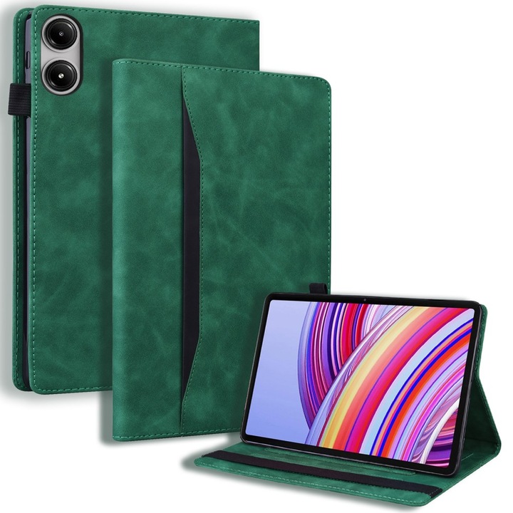 Husa tableta XGSM pentru Xiaomi Redmi Pad Pro, verde, cu functie stand, loc pentru stylus
