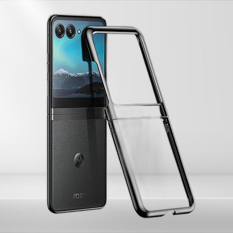 Husa pentru telefon pentru Motorola Razr 50 Ultra, XGSM, sticla securizata/plastic, transparent/negru