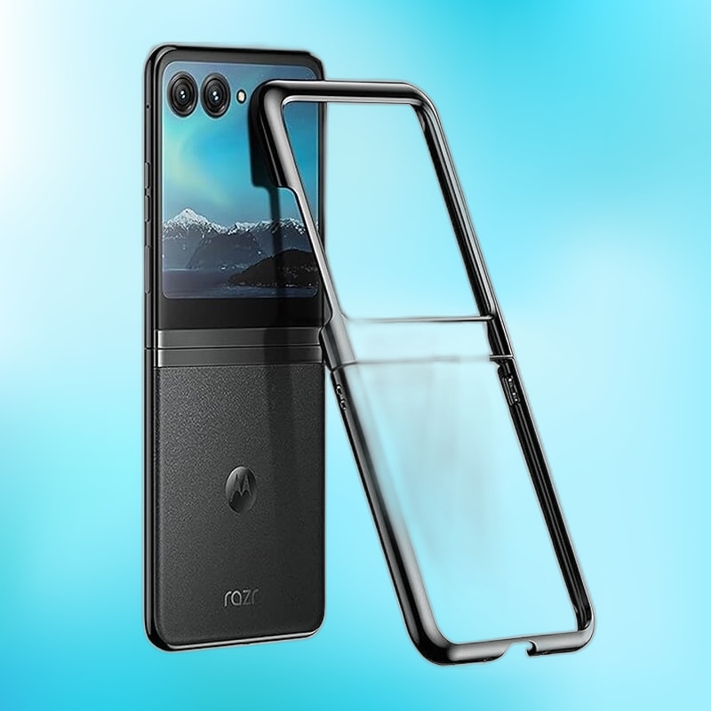 Husa pentru telefon pentru Motorola Razr 50 Ultra, XGSM, sticla securizata/plastic, transparent/negru