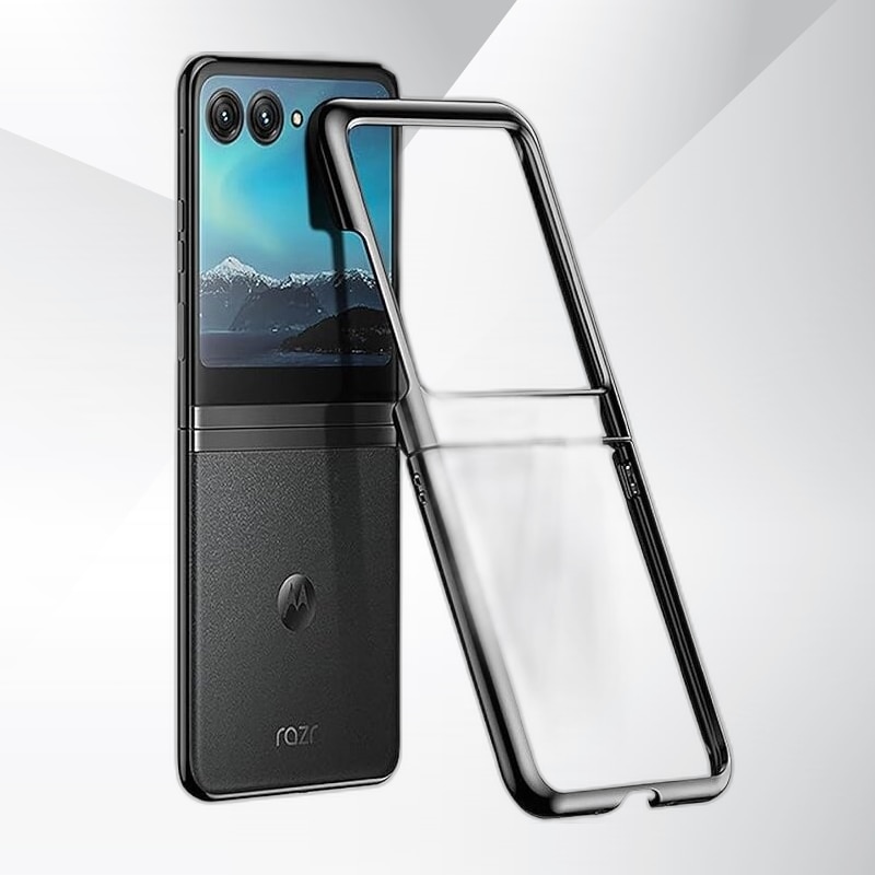 Husa pentru telefon pentru Motorola Razr 50 Ultra, XGSM, sticla securizata/plastic, transparent/negru