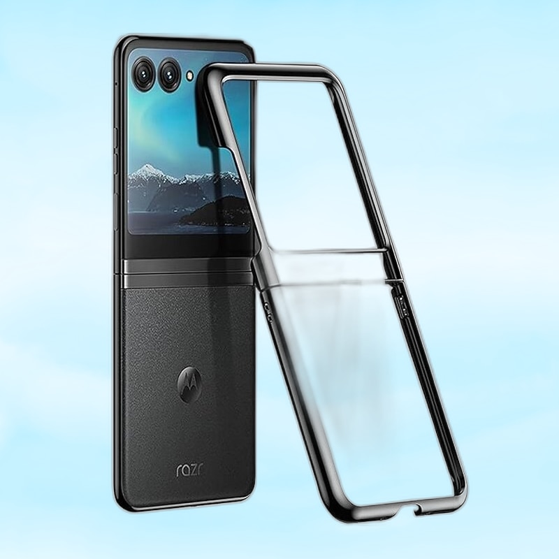 Husa pentru telefon pentru Motorola Razr 50 Ultra, XGSM, sticla securizata/plastic, transparent/negru