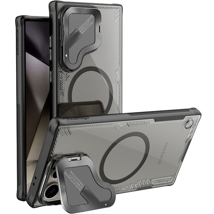 Husa pentru Samsung Galaxy S24 Ultra, Nillkin, Plastic/TPU, Magsafe, Negru