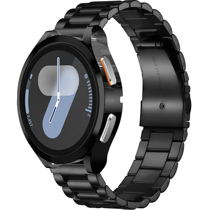 Set bratara+carcasa pentru Samsung Galaxy Watch 7 44mm, auriu, dimensiune ajustabila