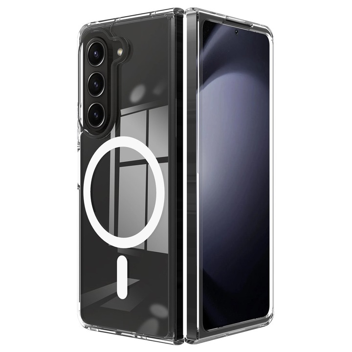 Husa telefon XGSM, pentru Samsung Galaxy Z Fold6 5G, Fusion Hybrid, transparenta, compatibila cu MagSafe