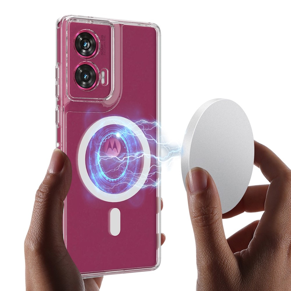 Husa de telefon pentru Motorola Edge 50 Fusion, XGSM Fusion Hybrid, Policarbonat, Transparenta, MagSafe
