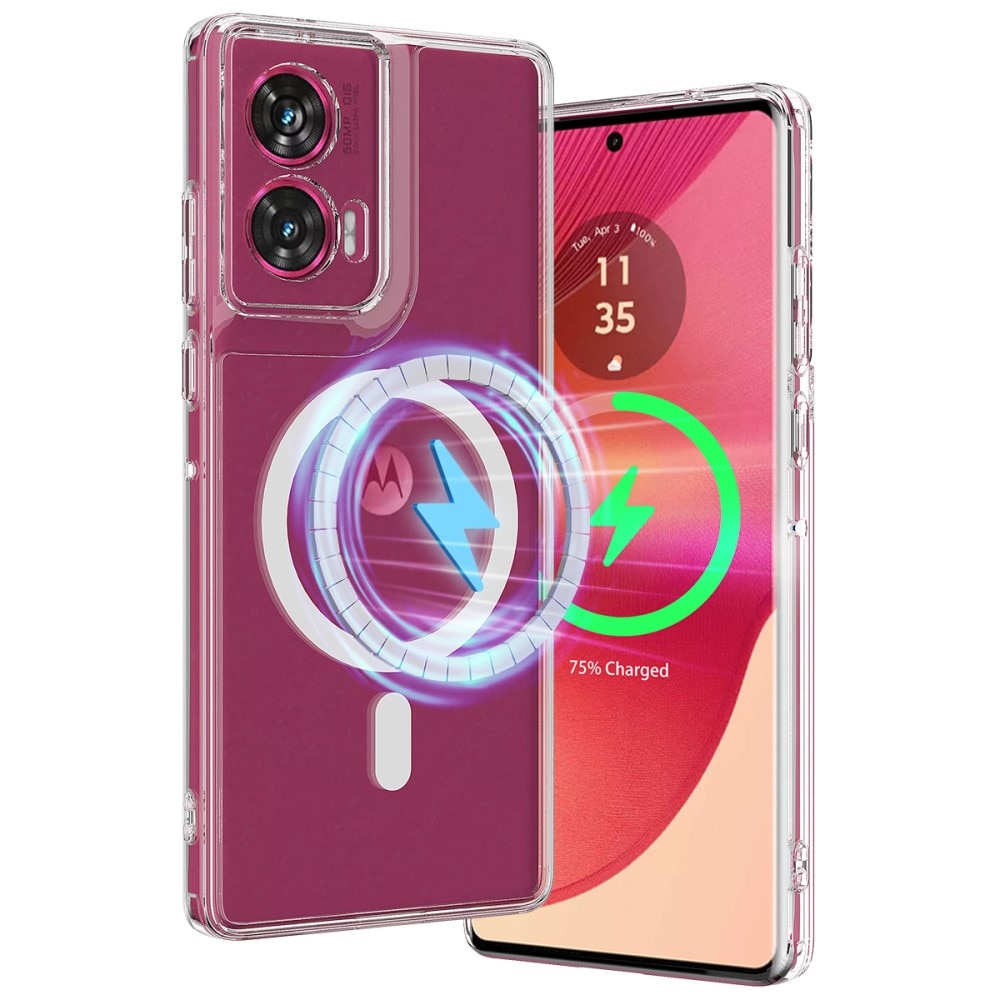 Husa de telefon pentru Motorola Edge 50 Fusion, XGSM Fusion Hybrid, Policarbonat, Transparenta, MagSafe