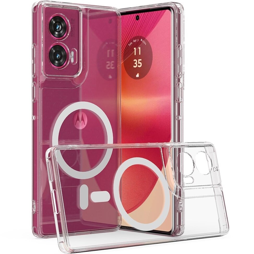 Husa de telefon pentru Motorola Edge 50 Fusion, XGSM Fusion Hybrid, Policarbonat, Transparenta, MagSafe