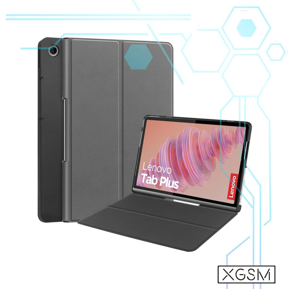 Husa tableta XGSM, pentru Lenovo Tab Plus, gri, cu functie de suport