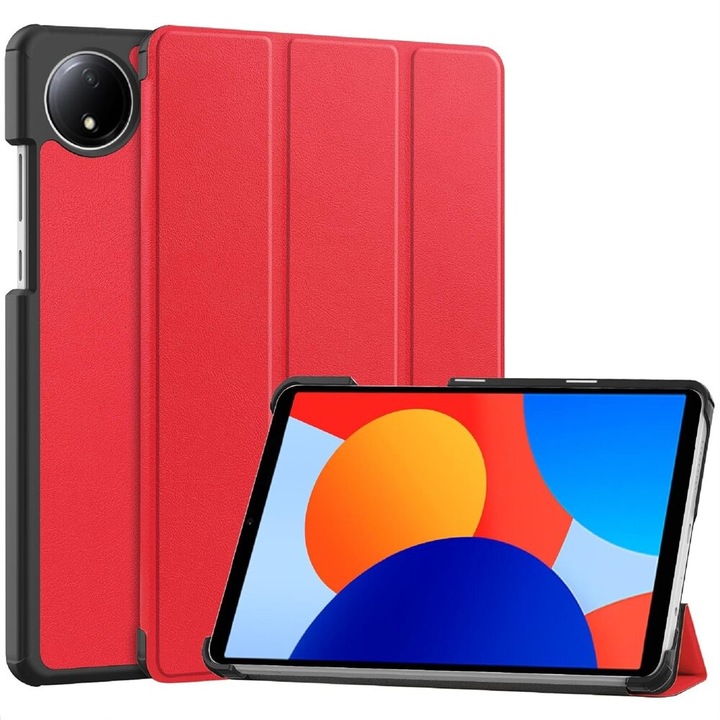 Husa tableta XGSM pentru Xiaomi Redmi Pad SE 8.7", rosie, cu functie stand, material de calitate