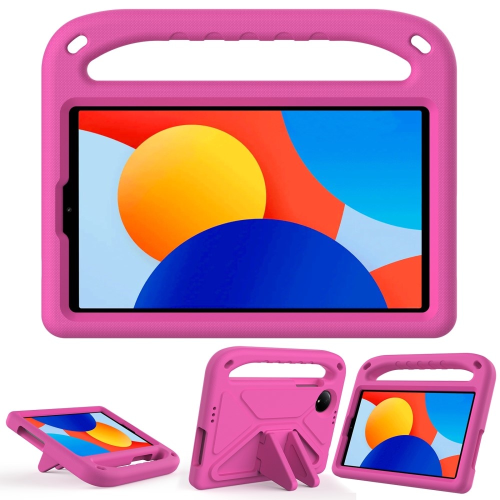 Husa tableta copii, XGSM, pentru Xiaomi Redmi Pad SE 8.7, roz, cu suport, loc pentru stilou, protectie extrema