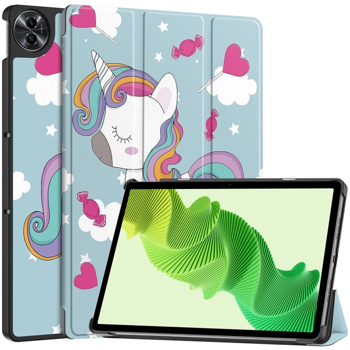 Husa tableta XGSM pentru Realme Pad 2, unicorn, suport, slim