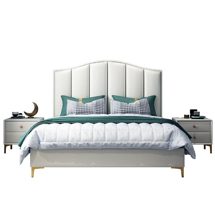 Pat Musset 180x200 cm Tapitat Catifea Crem Somiera Inclusa Marketmob