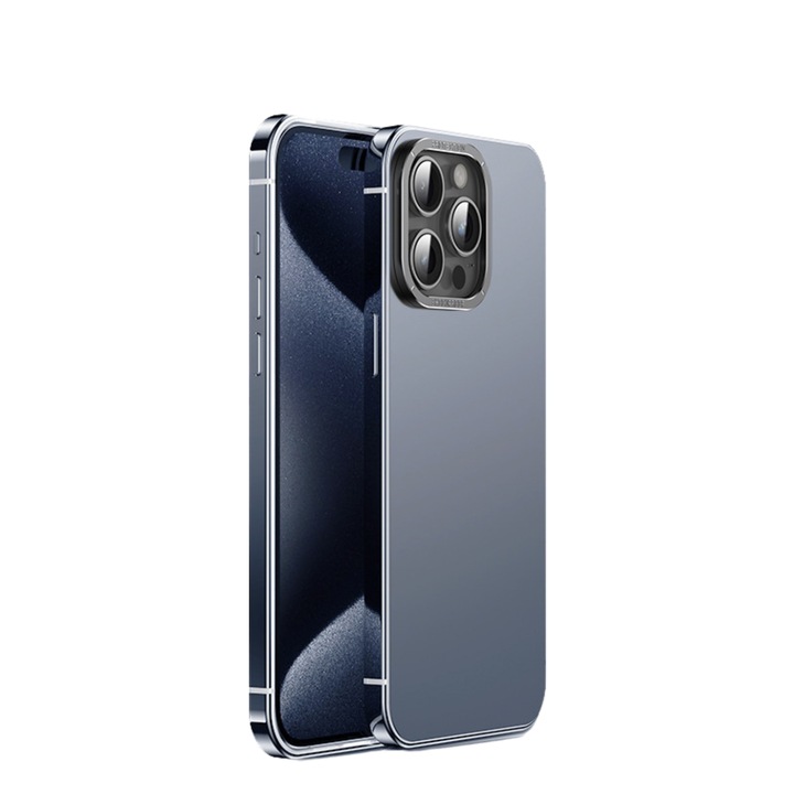 Prémium tok iPhone 16 Pro készülékhez, rozsdamentes acélból készült, fejlett ütésálló védelem, fekete színű, elegáns és tartós kialakítás