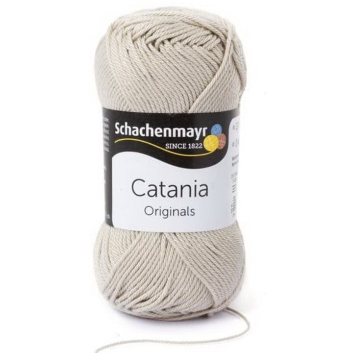 Fir de crosetat si tricotat, 100% bumbac, grosime fir nr 2 Fine, lungime 125 m, 50g, Catania ivory 00248