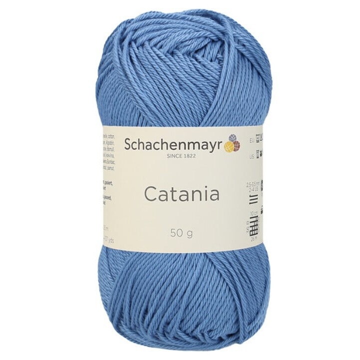 Fir de crosetat si tricotat, 100% bumbac, grosime fir nr 2 Fine, lungime 125 m, 50g, Catania bleu 00247