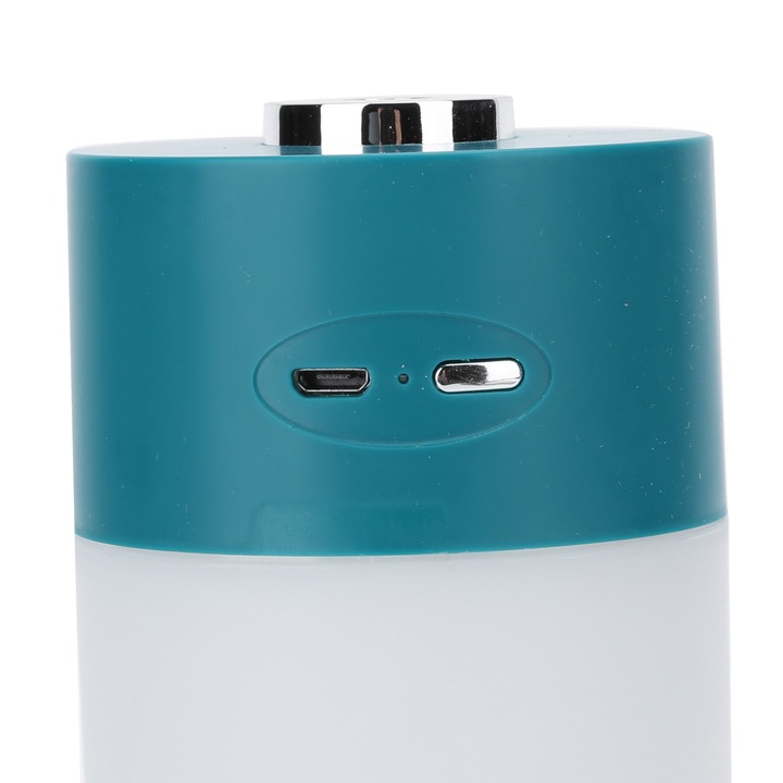 Longziming USB párásító, 200 ml-es űrtartalom, 15x7x7 cm-es méretek, irodába, autóba, zöld színű