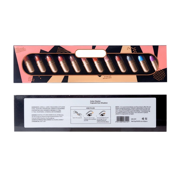 Jormftte szemhéjfesték, 12 szín, vízálló, 1g