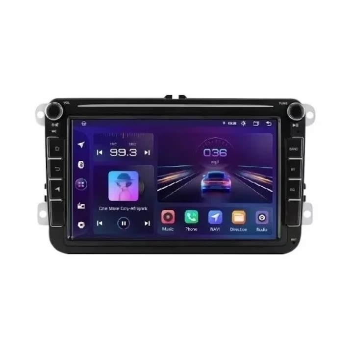 Android 13 navigáció Android Auto és Carplay Wireless rendszerrel, 2 GB RAM, 32 GB, dedikált 8 hüvelykes képernyő VW, Skoda, Seat, Passat B6, B7, CC, Golf 5, Golf 6, Tiguan, Touran, Bluetooth