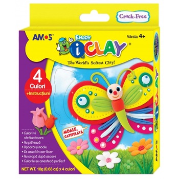 Set plastilina pentru copii AMOS iClay 4 bucati/set Set plastilina pentru copii AMOS iClay 4 bucati/set