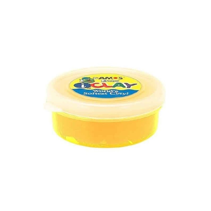 Plastilina iClay Amos, 18g/cutie, galben