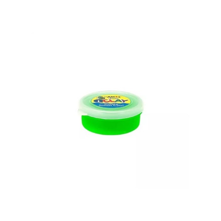 Plastilina modelaj AMOS iClay 18g verde neon