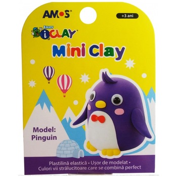 Plastilina copii model Pinguin AMOS iClay 30g mini clay Plastilina copii model Pinguin AMOS iClay 30g mini clay