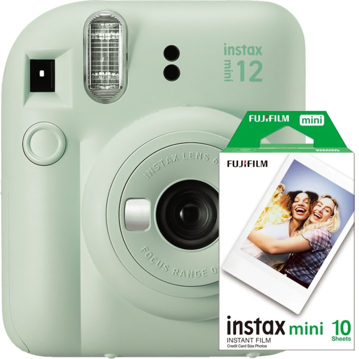 Камера за моменти снимки Fujifilm Instax mini 12 Mint Green с мини филм 1x10