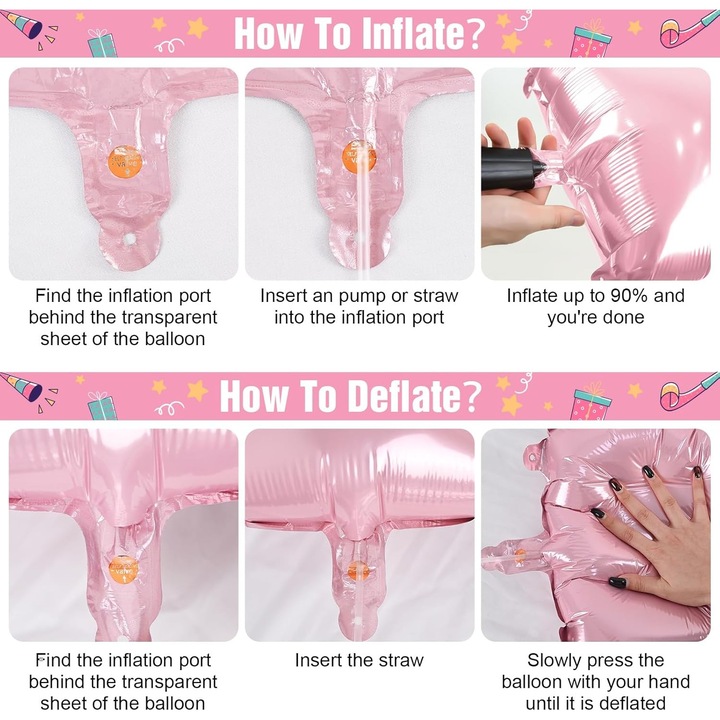 Original - Set 4 Baloane din Folie Metalizata, Southern Sky, Figurine Litere, Model Scris Love, Tema Iubire, 80 cm, Ambalaj Individual, Pai Inclus, Umflare cu Aer sau Heliu, Roz