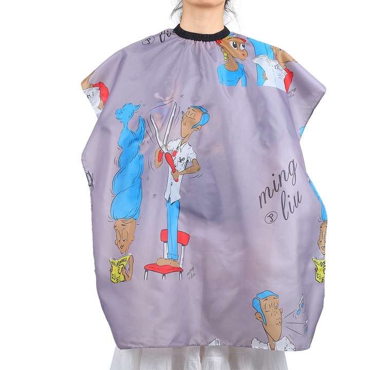 Jormftte fodrászköpeny, nejlon, vízálló, antisztatikus, szürke