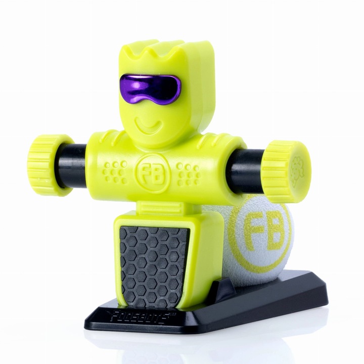 Pilkarzyki Foosbots készlet, Fat Brain Toys, egy játékos számára, zöld, 1 játékost és 1 labdát tartalmaz