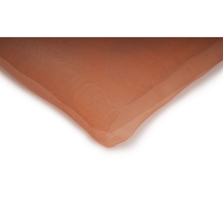 Tesatura Organza culoare Somon inchis, 100% Poliester, 50cm x 150cm