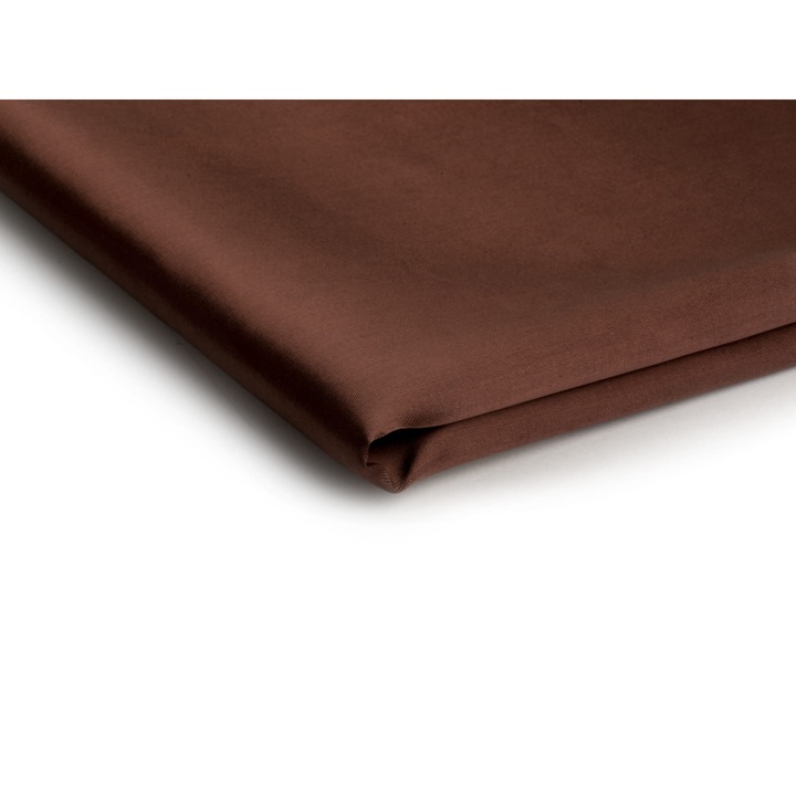 Tesatura satin gros cu lycra, culoare Ciocolata maro, 97% Poliester 3% Elastan, 50cm x 150cm