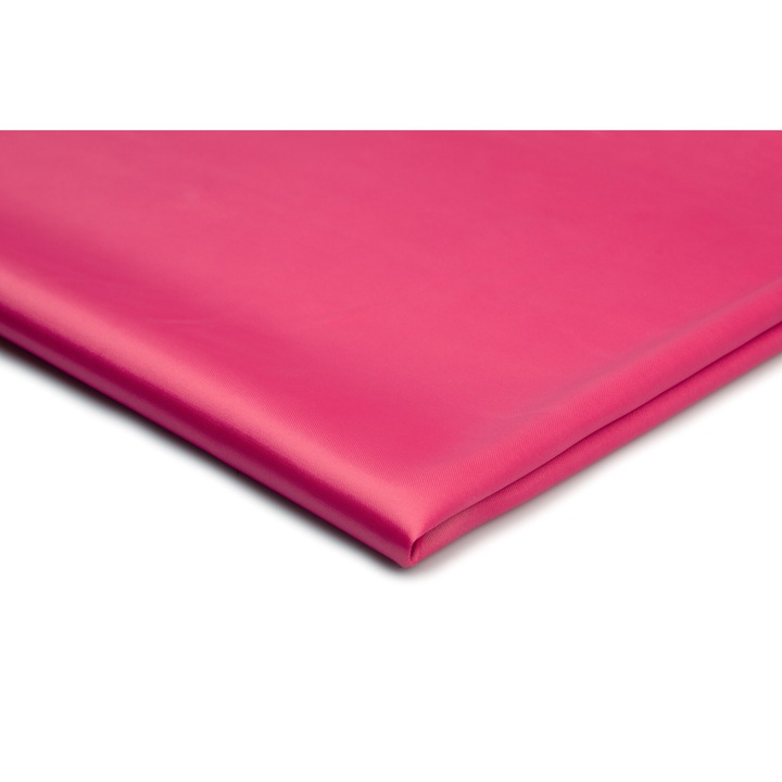 Tesatura satin gros cu lycra, culoare Roz, 97% Poliester 3% Elastan, 50cm x 150cm