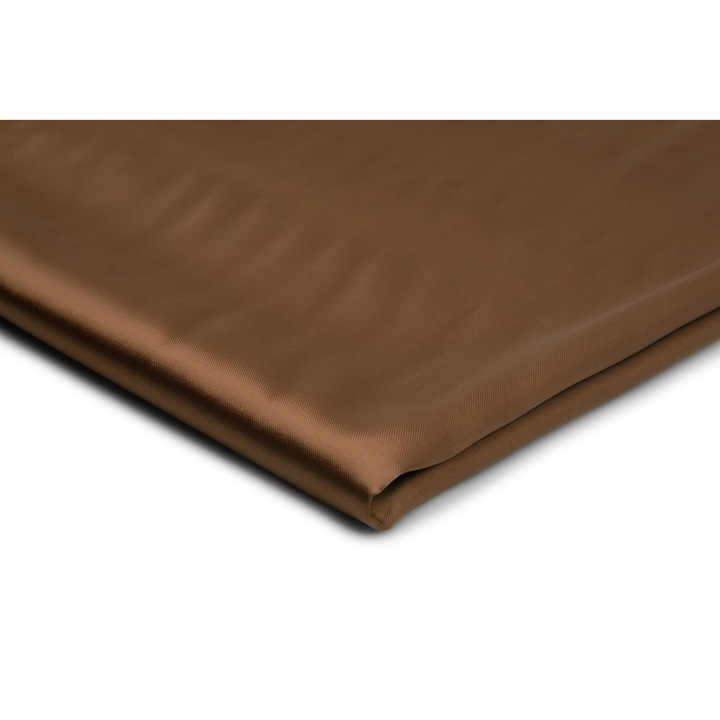 Tesatura satin gros cu lycra, culoare Maro deschis, 97% Poliester 3% Elastan, 50cm x 150cm