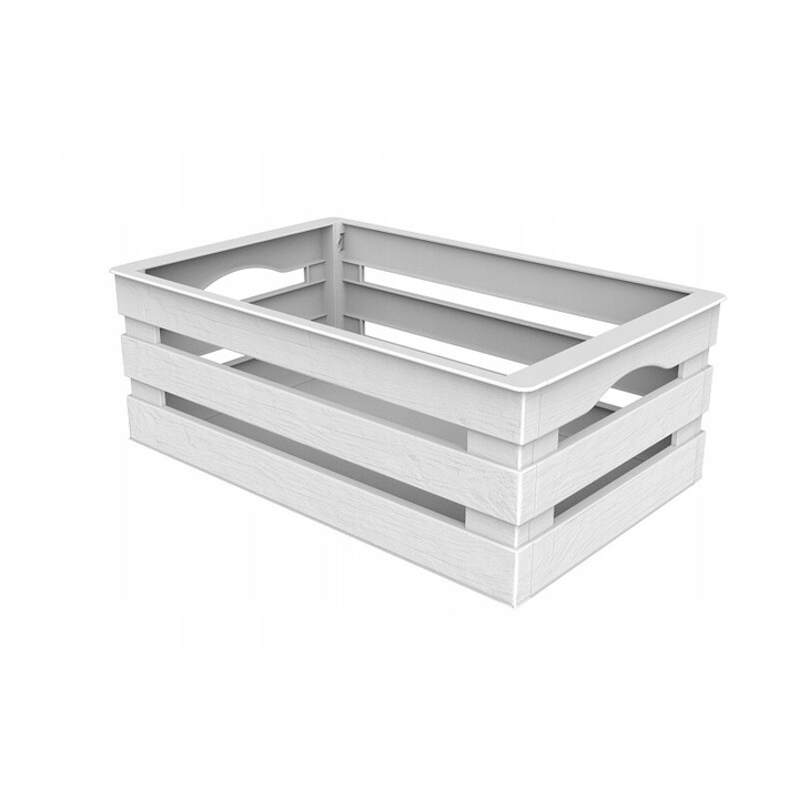 Cutie de depozitare, organizator flori, accesorii baie, imitatie de lemn, Crem, 25x15x10 cm