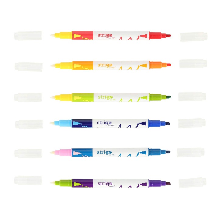 Двойни маркери за промяна на цвета Strigo, 6 бр./10 цвята